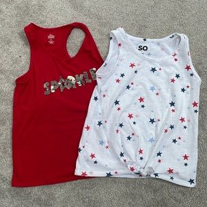 Girls Patriotic Tank Tops Size 7-8